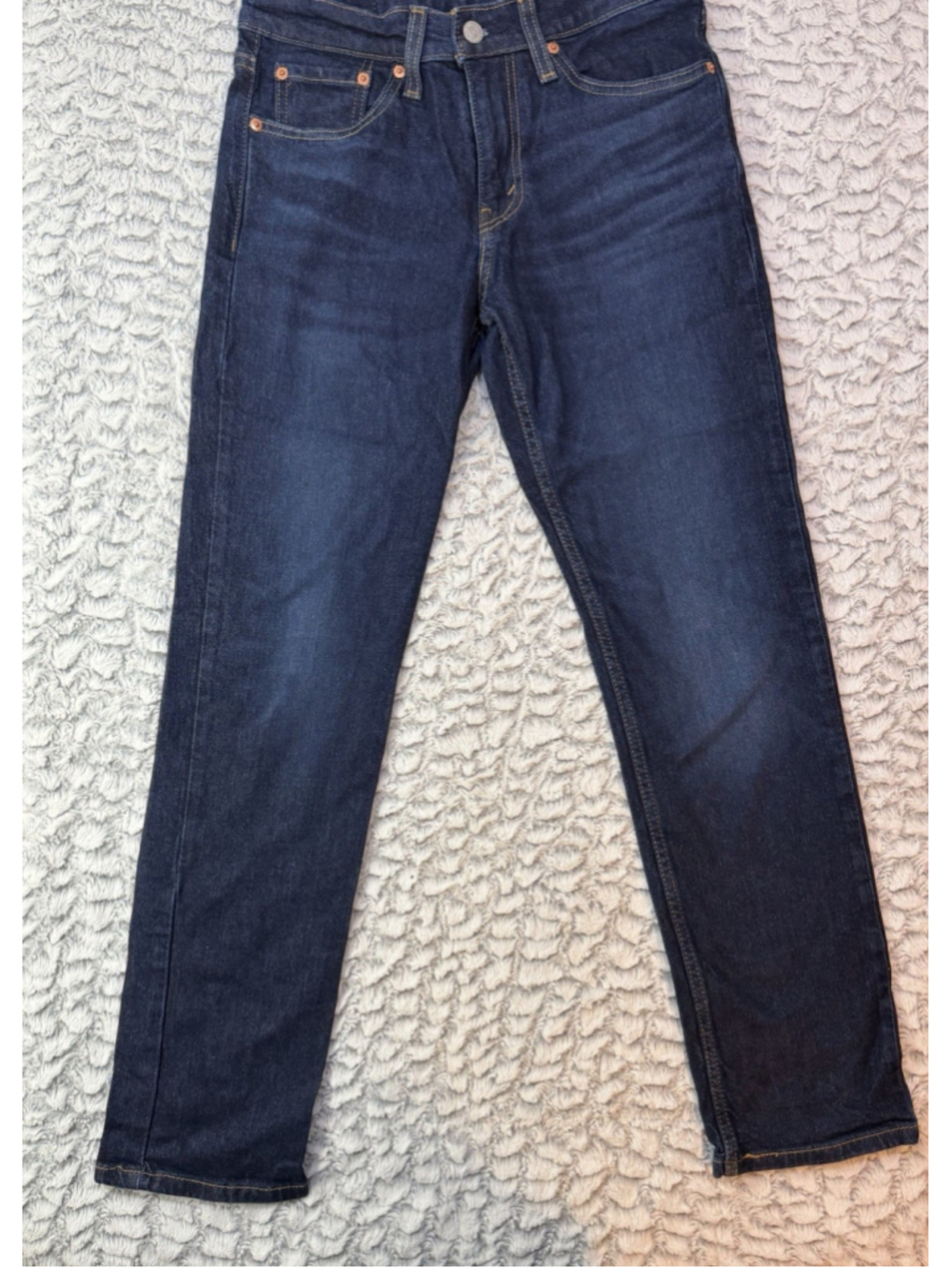 Levi's Men's Dark Wash Blue Denim Jeans Slim Fit 5-Pocket Button Zip Logo